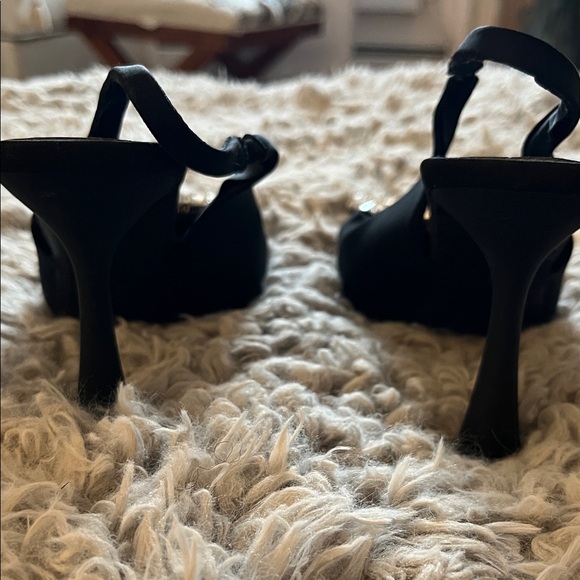 Zara Black Heels with Crystal Accents - Picture 3 of 3